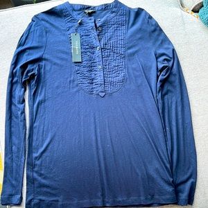 Women’s Talbots Long Sleeve Shirt in Navy.